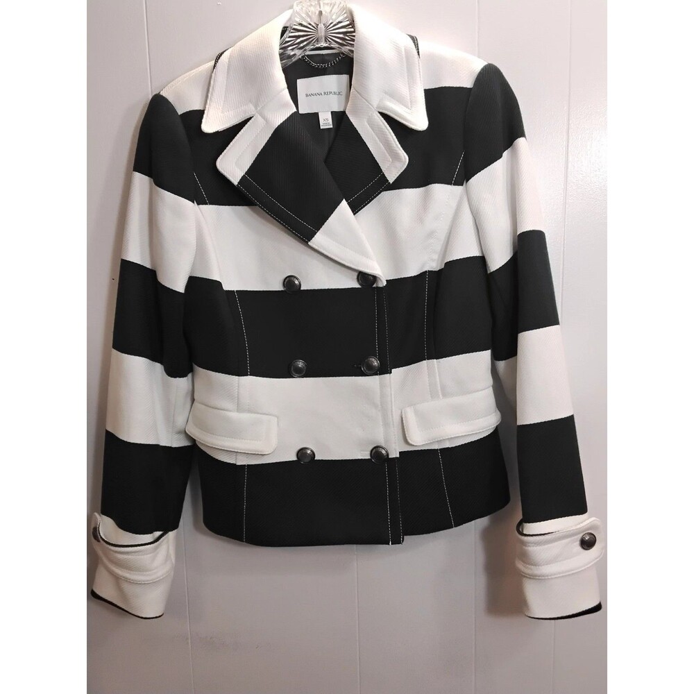 Banana Republic women Blue & White Striped blazer Size XS